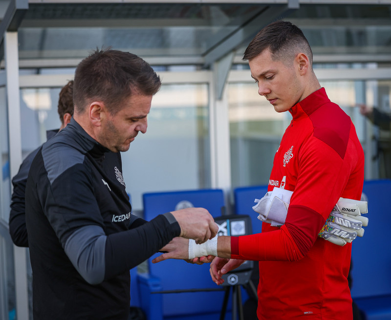 Myndir: U21 æfði í Ceské Budejovice í gær