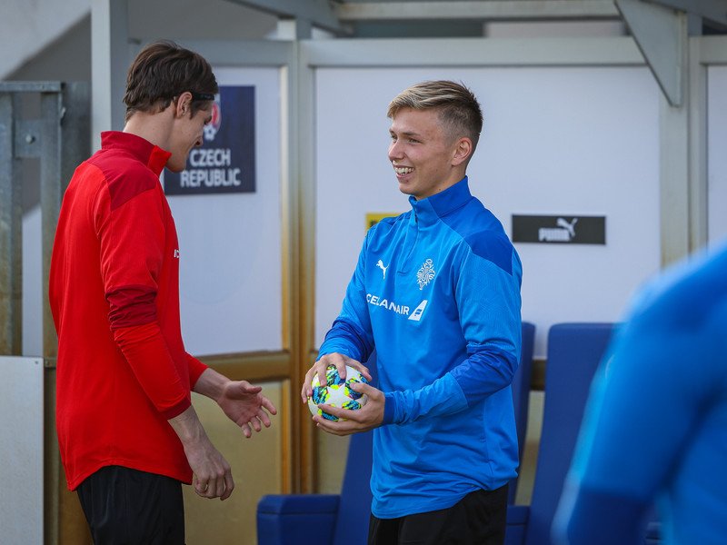 Myndir: U21 æfði í Ceské Budejovice í gær