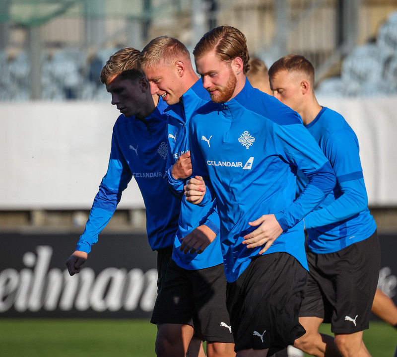 Myndir: U21 æfði í Ceské Budejovice í gær