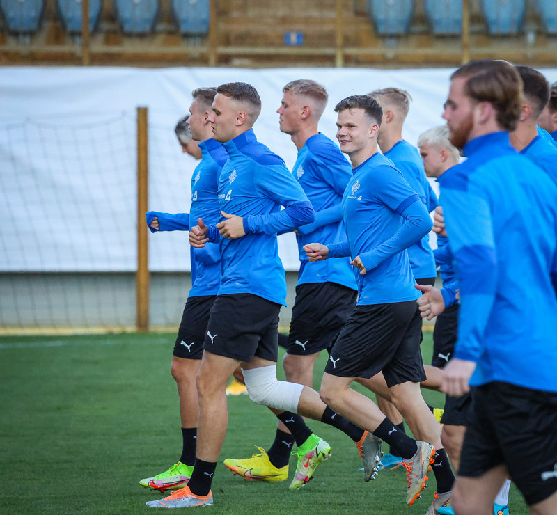 Myndir: U21 æfði í Ceské Budejovice í gær