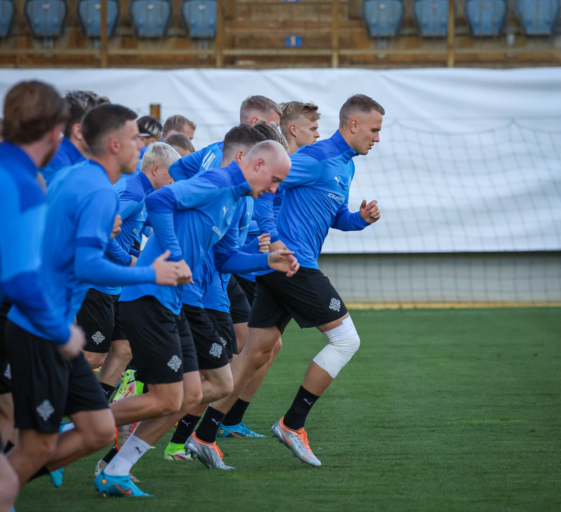 Myndir: U21 æfði í Ceské Budejovice í gær