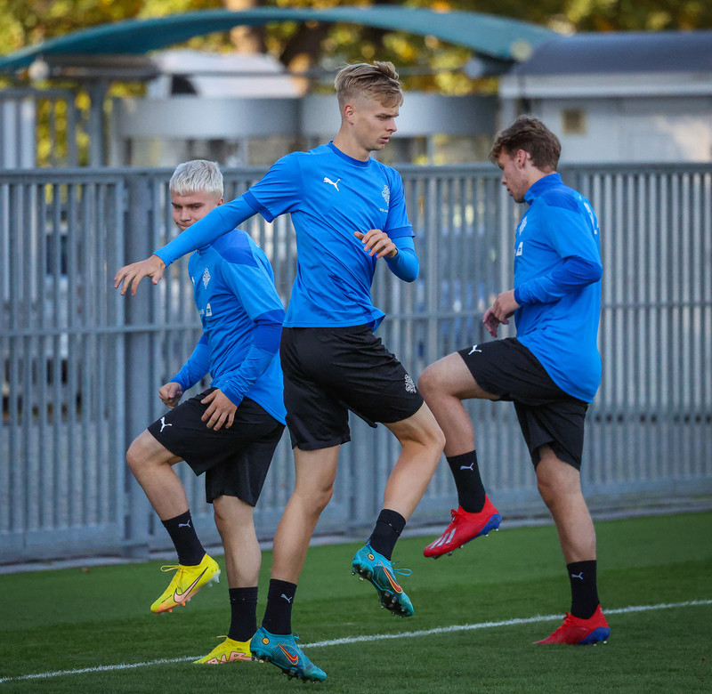 Myndir: U21 æfði í Ceské Budejovice í gær