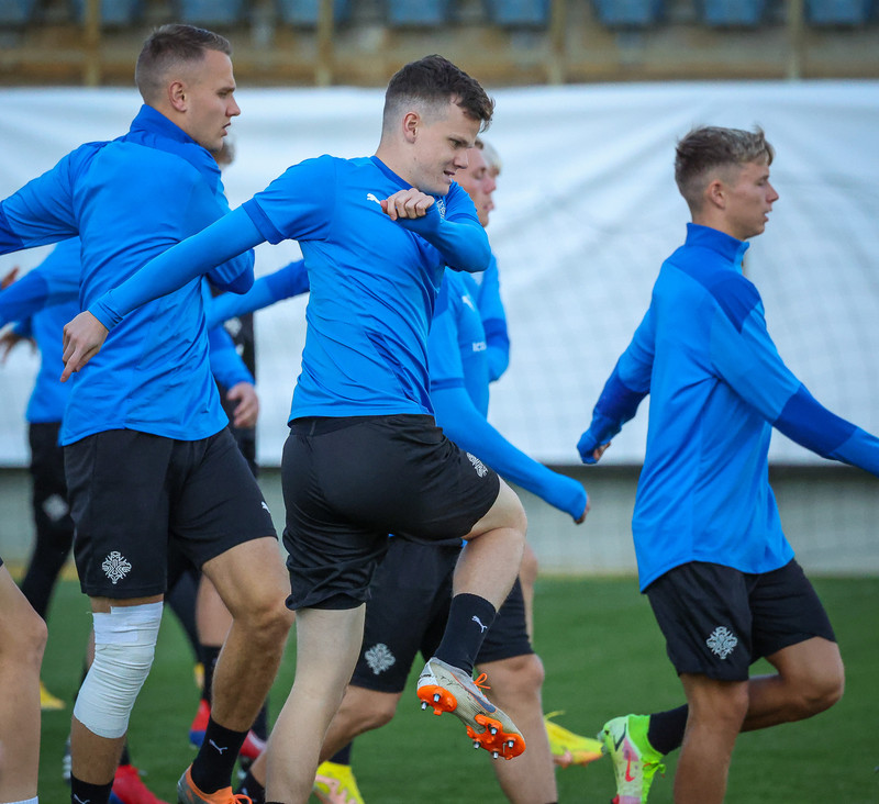 Myndir: U21 æfði í Ceské Budejovice í gær