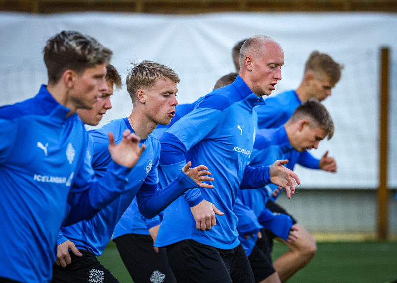 Myndir: U21 æfði í Ceské Budejovice í gær