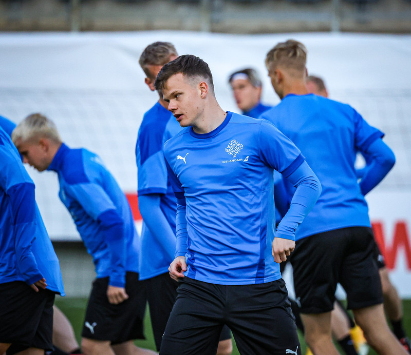 Myndir: U21 æfði í Ceské Budejovice í gær