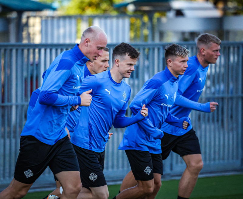 Myndir: U21 æfði í Ceské Budejovice í gær