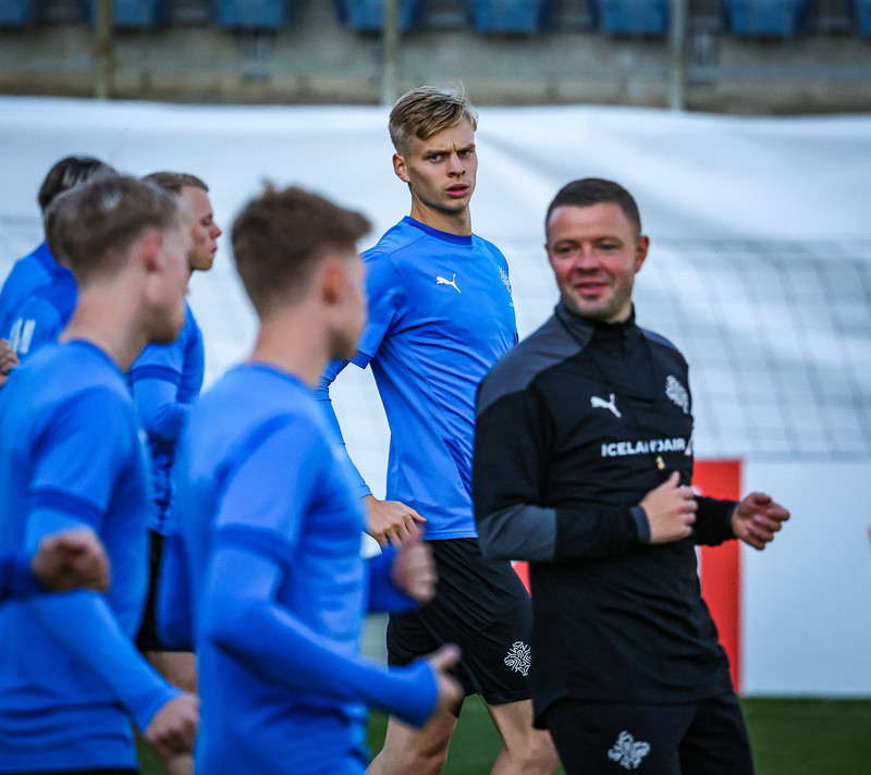 Myndir: U21 æfði í Ceské Budejovice í gær