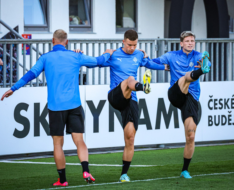 Myndir: U21 æfði í Ceské Budejovice í gær