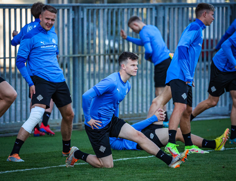 Myndir: U21 æfði í Ceské Budejovice í gær