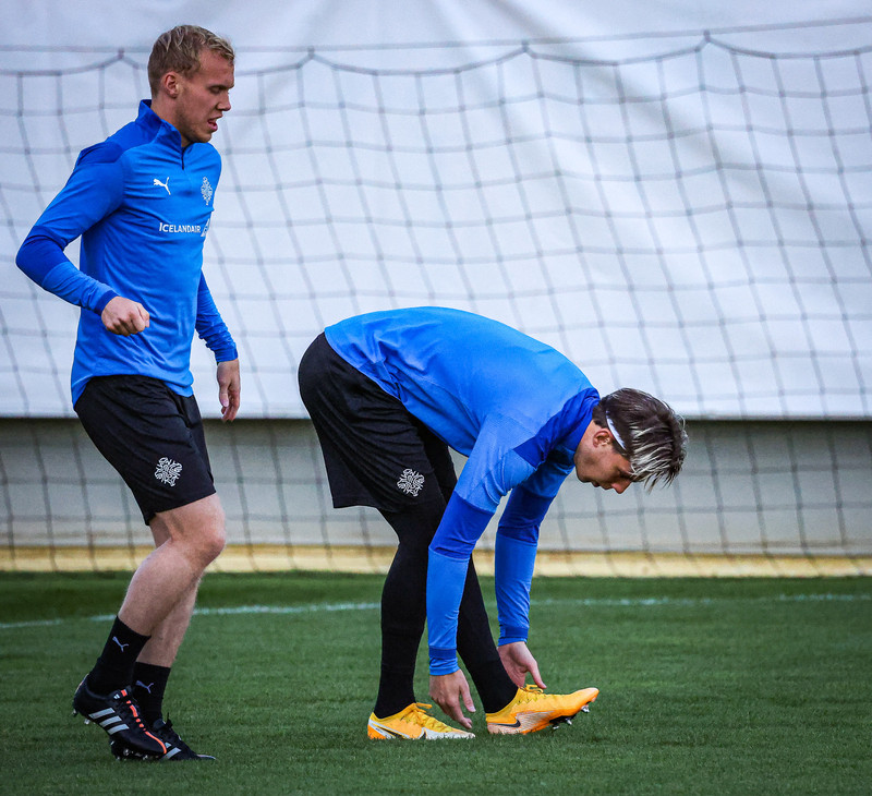 Myndir: U21 æfði í Ceské Budejovice í gær