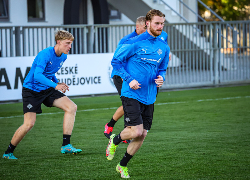 Myndir: U21 æfði í Ceské Budejovice í gær