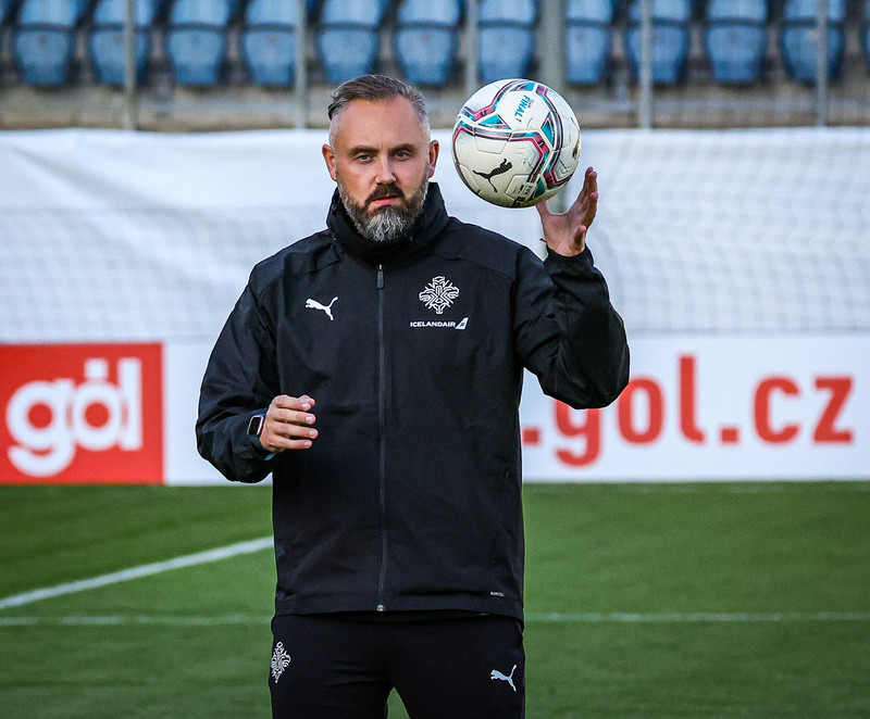 Myndir: U21 æfði í Ceské Budejovice í gær