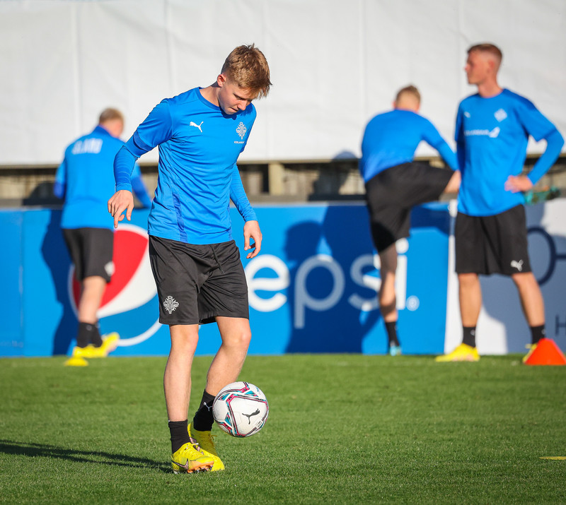 Myndir: U21 æfði í Ceské Budejovice í gær