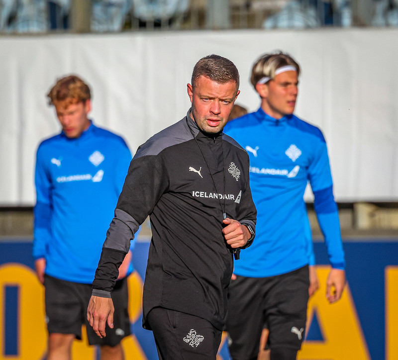 Myndir: U21 æfði í Ceské Budejovice í gær