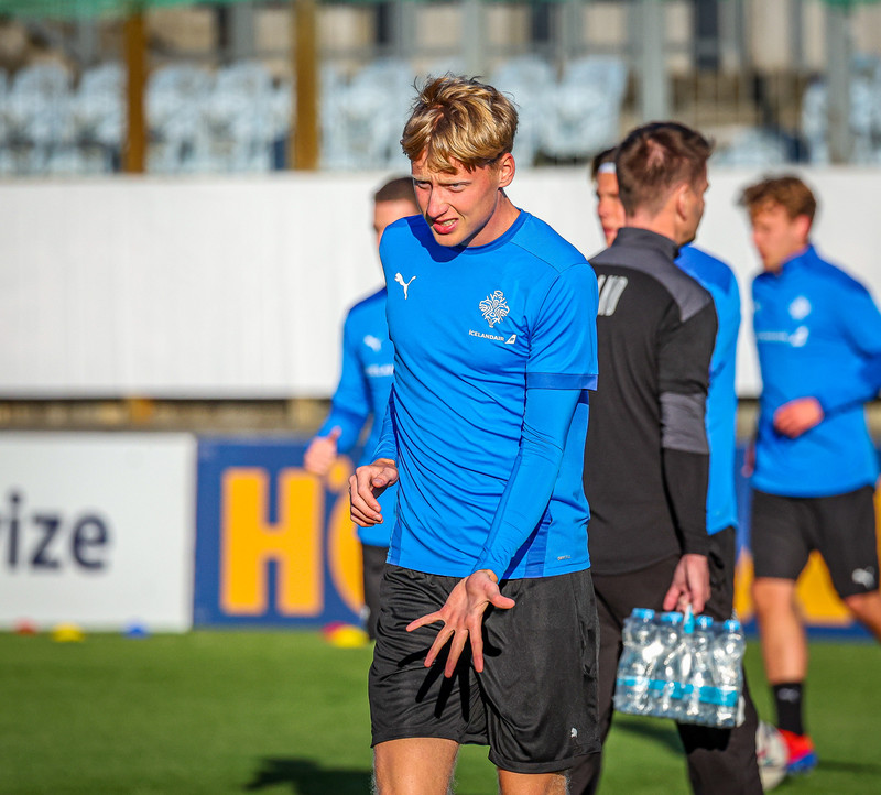 Myndir: U21 æfði í Ceské Budejovice í gær