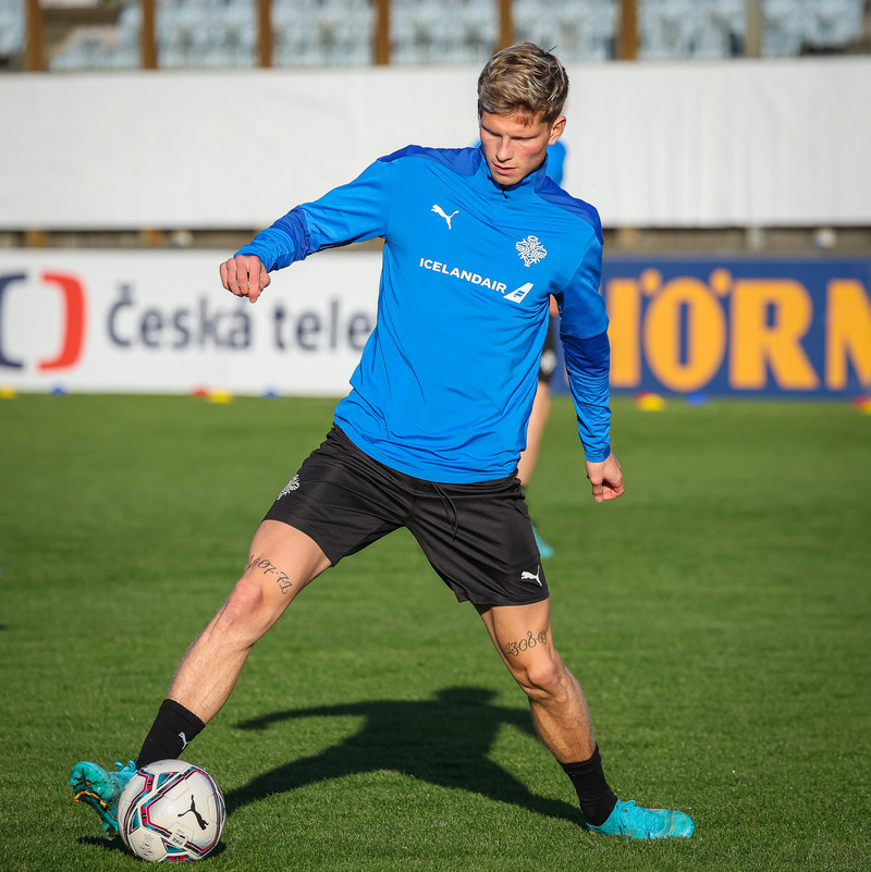 Myndir: U21 æfði í Ceské Budejovice í gær