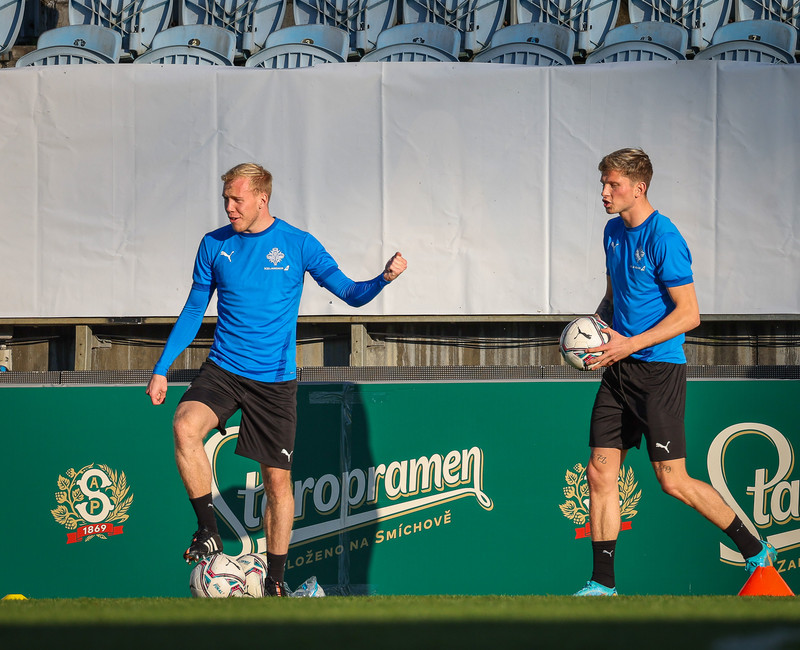 Myndir: U21 æfði í Ceské Budejovice í gær