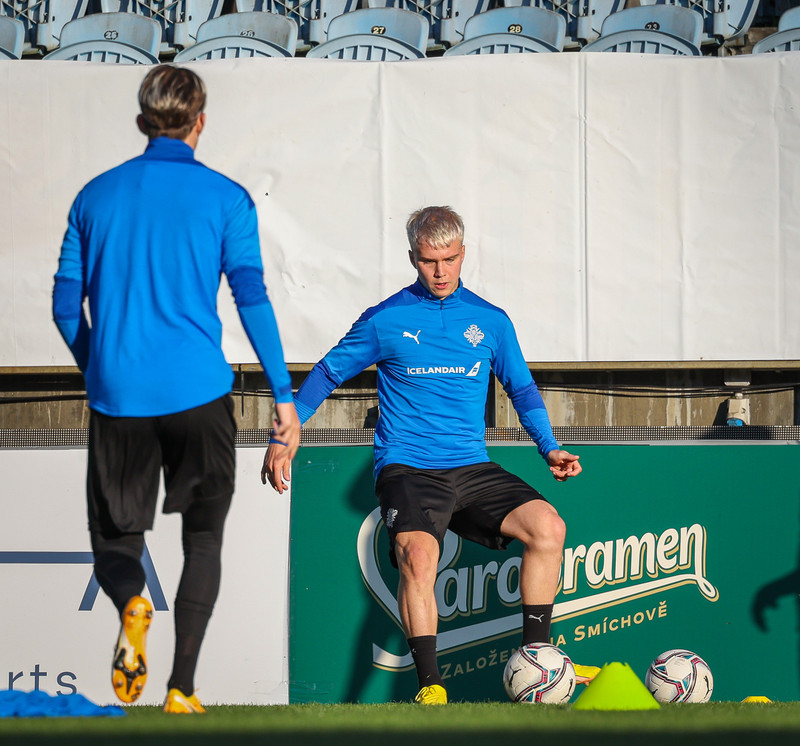 Myndir: U21 æfði í Ceské Budejovice í gær
