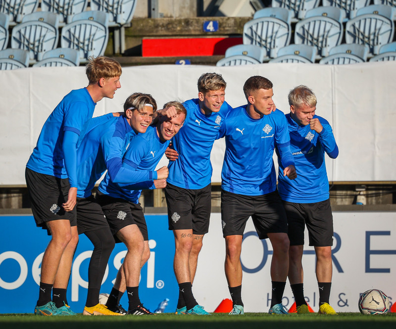 Myndir: U21 æfði í Ceské Budejovice í gær
