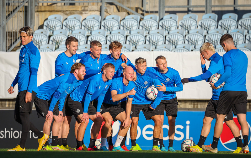 Myndir: U21 æfði í Ceské Budejovice í gær