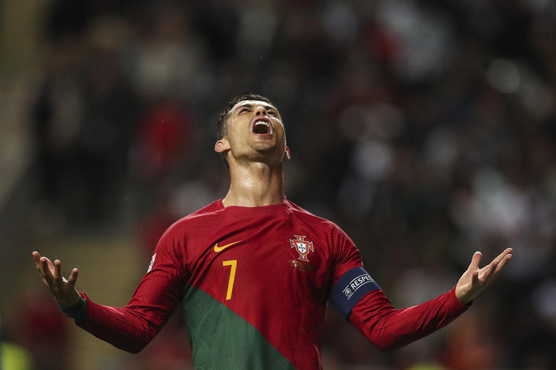 Cristiano Ronaldo átti slæman dag og þessi mynd lýsir því svolítið vel