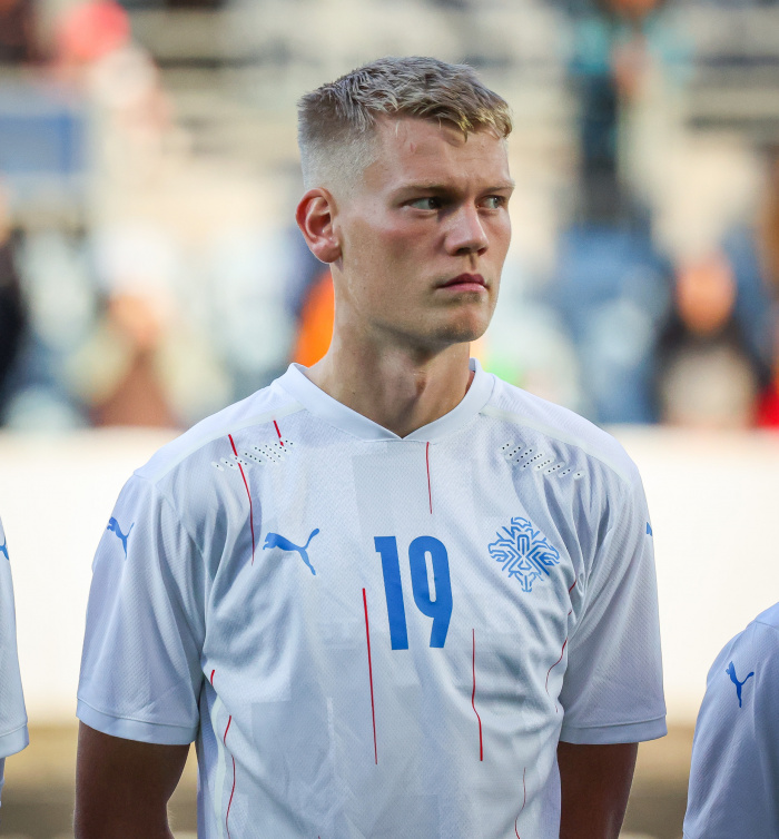Fyrir leik með U21 landsliðinu.