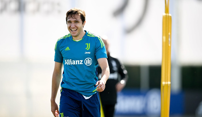 Federico Chiesa á æfingasvæði Juventus.