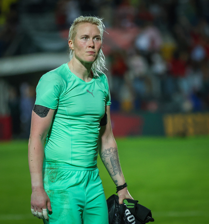 Sandra Sigurðardóttir var svekkt og vonsvikin eftir leik í kvöld.