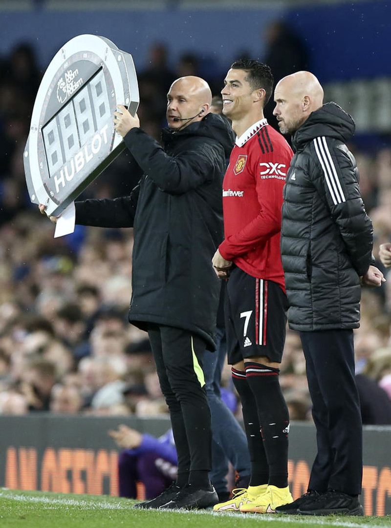 Ronaldo og Ten Hag áður en upp úr sauð milli þeirra.