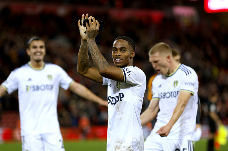 Summerville fagnar marki á Elland Road með Leeds United.