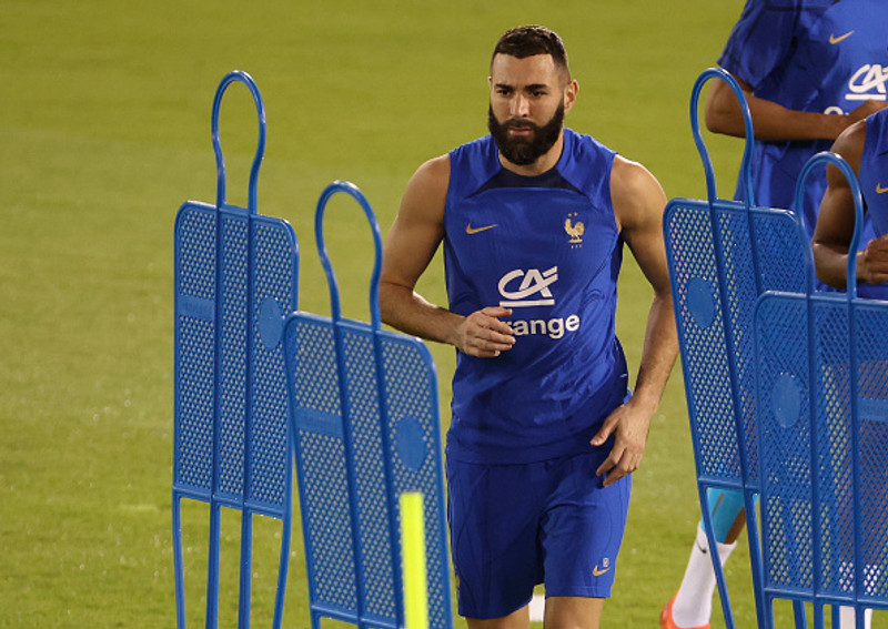 Benzema á landsliðsæfingu.