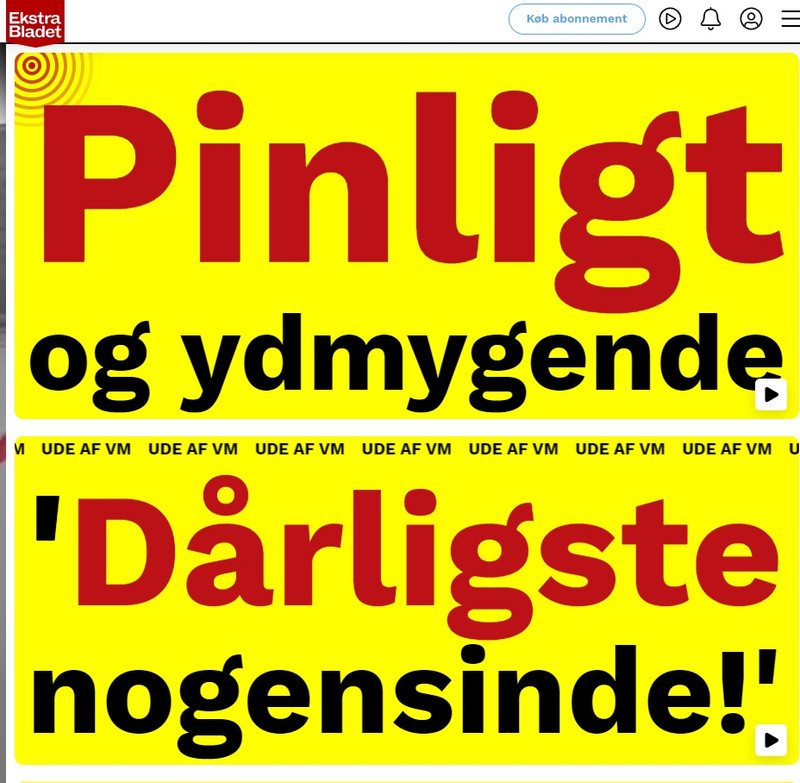 Vandræðalegt og niðurlægjandi segir Ekstra Bladet.