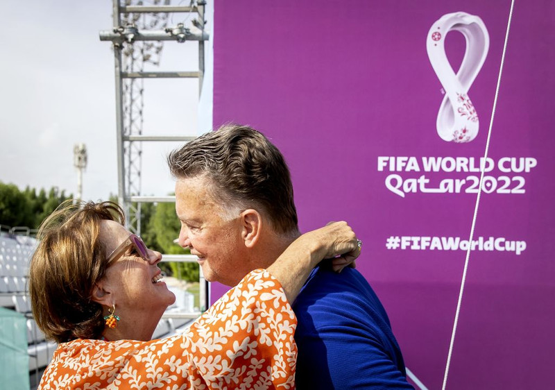 Louis van Gaal, landsliðsþjálfari Hollands, og Truus van Gaal.
