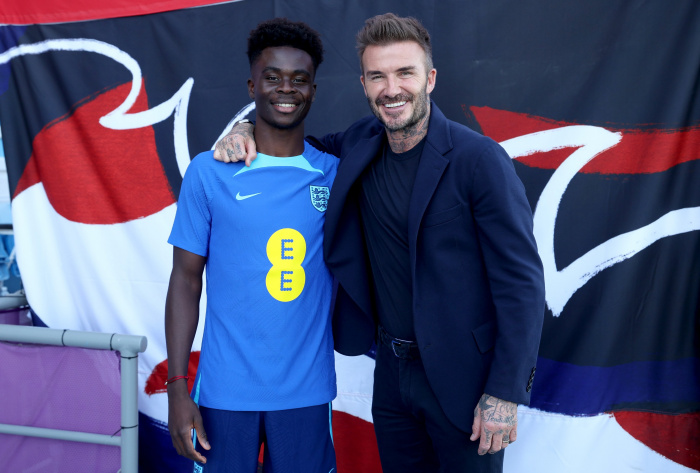 Bukayo Saka og David Beckham