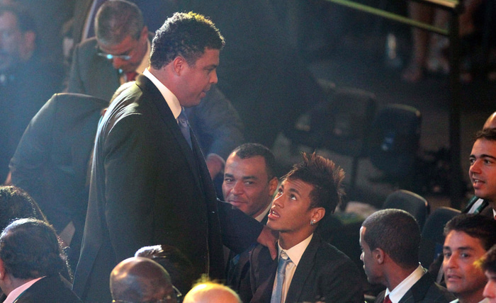 Ellefu ára gömul mynd af Ronaldo og Neymar.