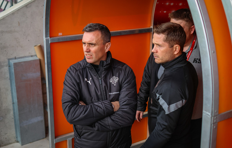 Arnar Þór Viðarsson og Jóhannes Karl Guðjónsson.