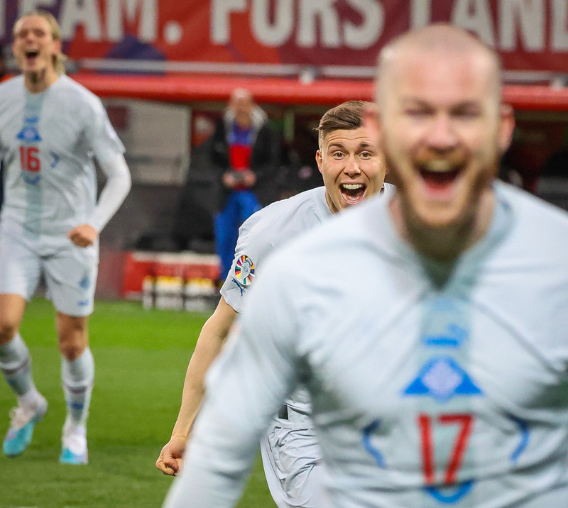 Myndaveisla frá sjö marka sigri Íslands í gær