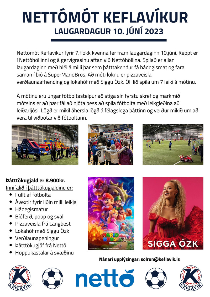 Nettómót 7. flokks kvenna er í júní