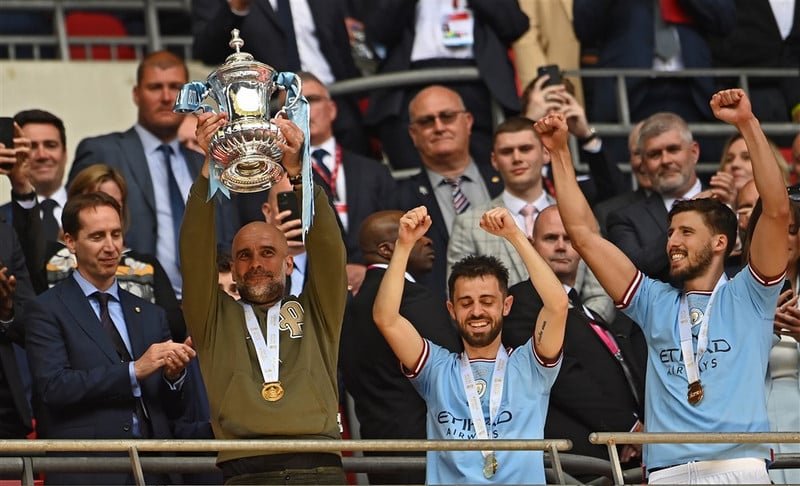 Pep Guardiola vann deildabikarinn fimm sinnum með Manchester City.