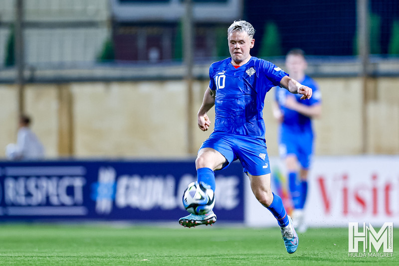 Eggert Aron skoraði stórbrotið mark gegn Norðmönnum