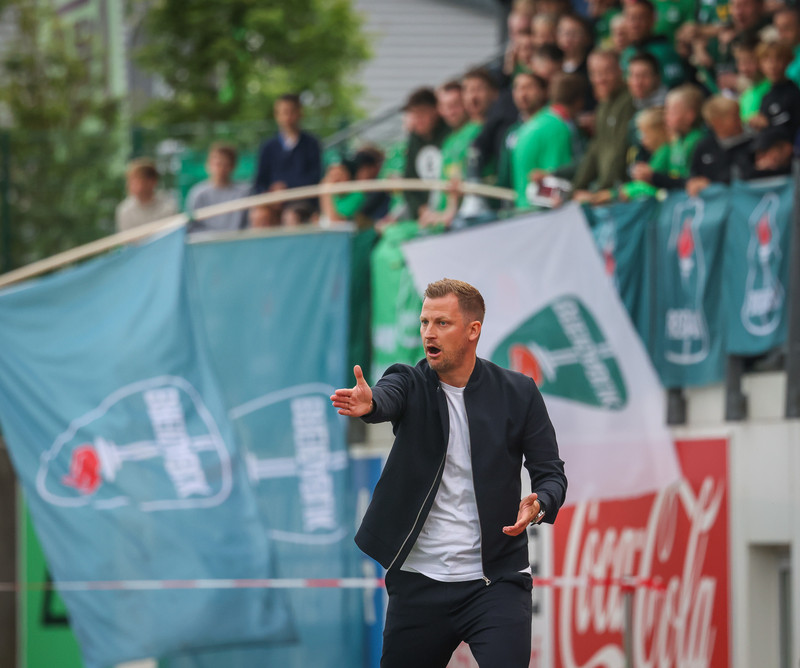 Neestrup á Kópavogsvelli í Evrópuleik FCK og Breiðabliks fyrir tæpum þremur árum.