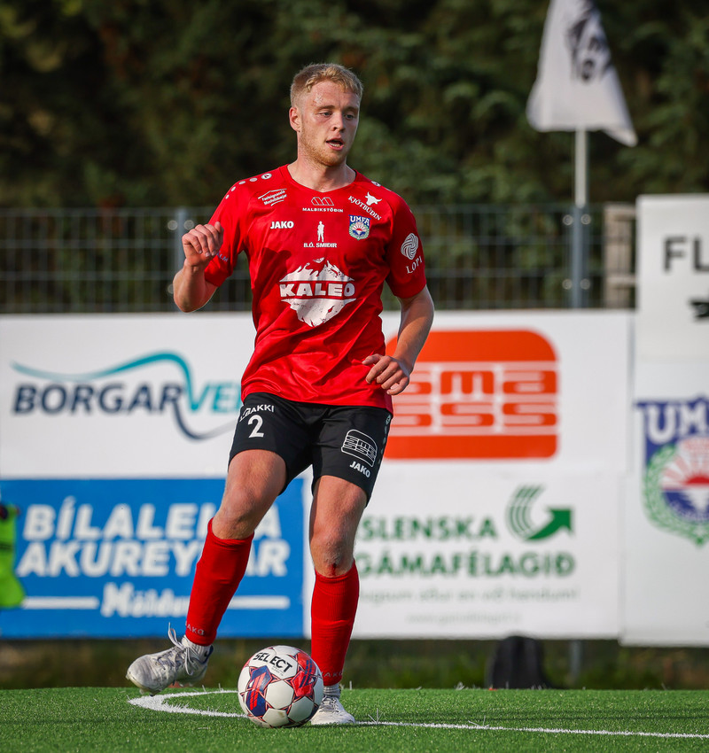 Gunnar Bergmann Sigmarsson fékk rauða spjaldið hjá Aftureldingu snemma í síðari hálfleik
