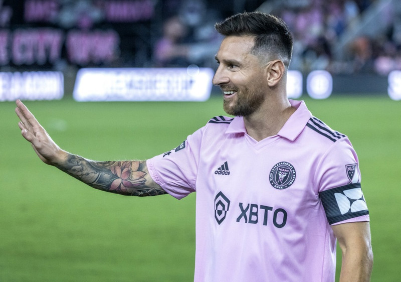 Messi spilar fyrir Inter Miami.