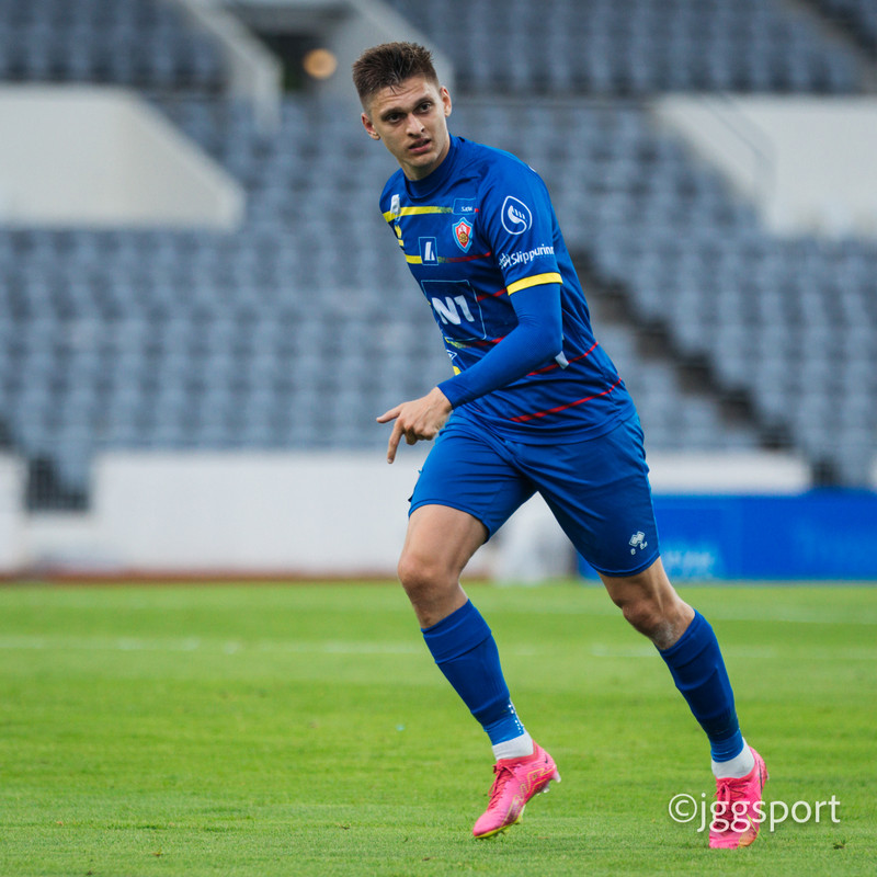 Pætur skoraði gegn Club Brugge á Laugardalsvelli.