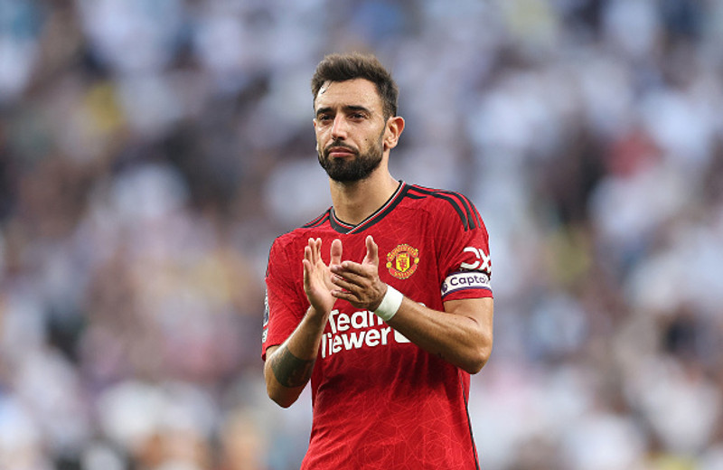 <b>Miðjumaður: Bruno Fernandes (Manchester United)</b> - Svaraði gagnrýnisröddum með því að skora sigurmarkið gegn Fulham.
