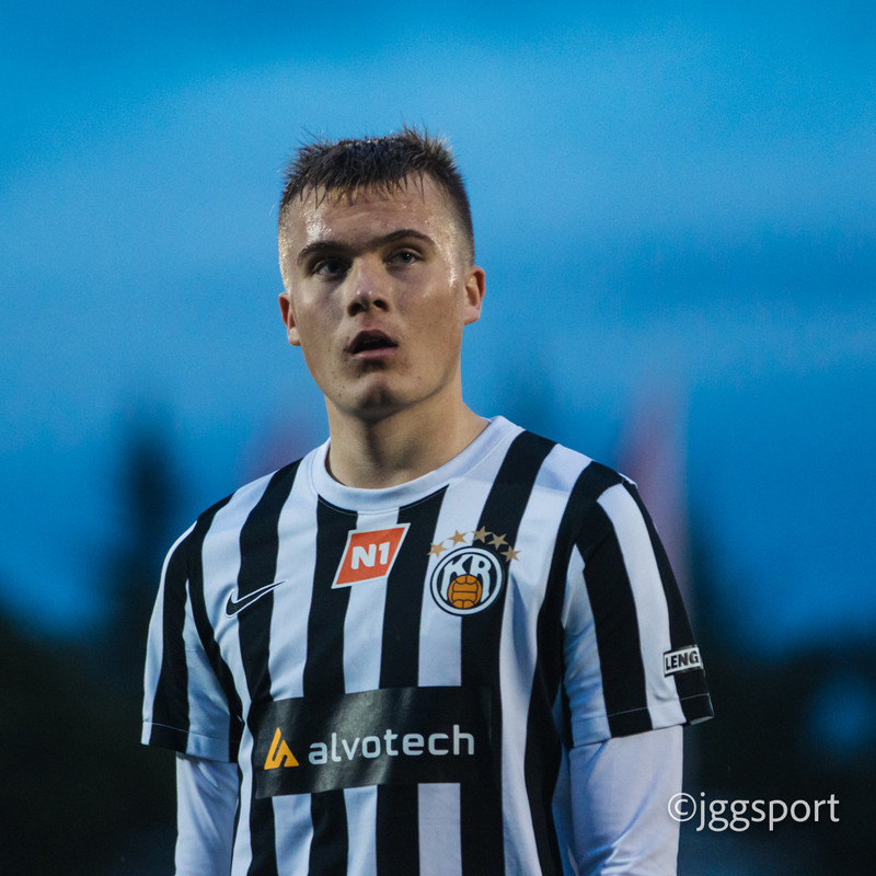 Benoný Breki Andrésson byrjaði endurkomu KR í kvöld.