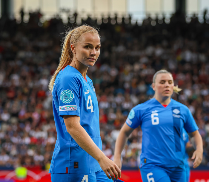 Glódís Perla í leiknum í kvöld.