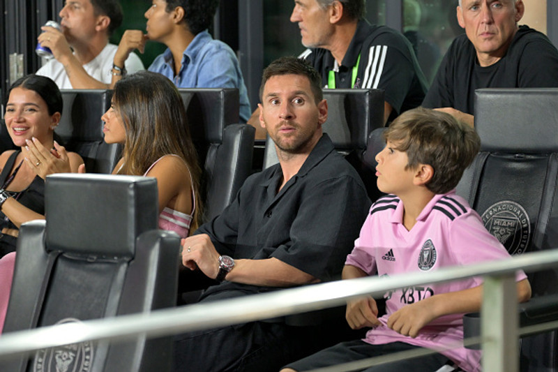 Lionel Messi var í stúkunni.