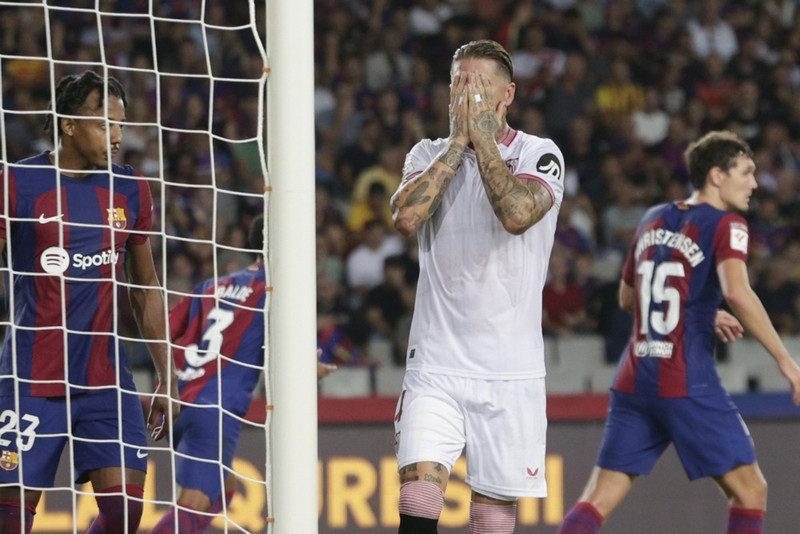 Sergio Ramos fékk rautt spjald fyrir ljóta tæklingu