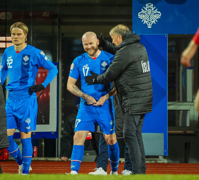 Aron Einar Gunnarsson landsliðsfyrirliði.